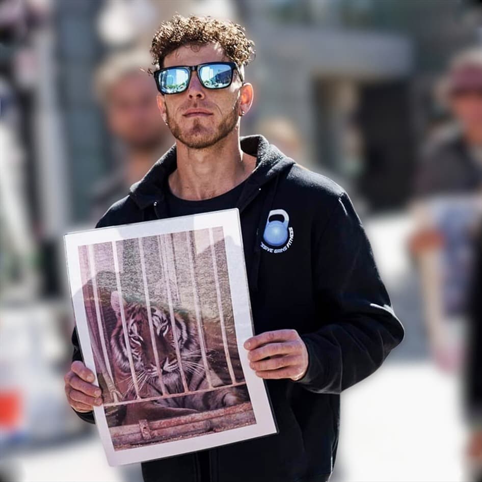 Jason at an activism event